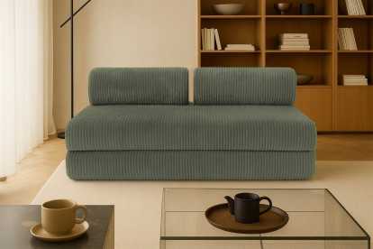 Canapé 3 places convertible et modulable - Velours côtelé XL Vert