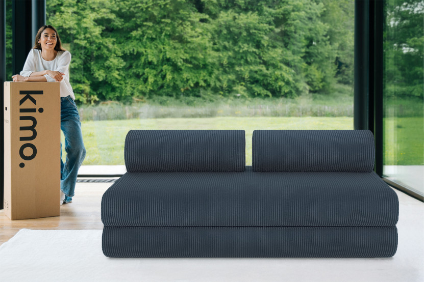 Canapé 3 places convertible et modulable - Velours côtelé Bleu