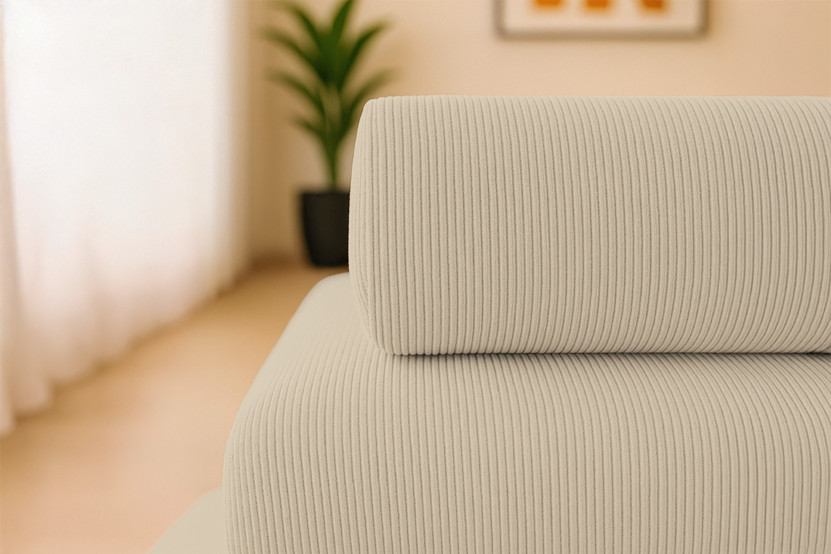 Canapé 4 places - 2 modules convertibles : Canapé 3 places + Fauteuil - Velours côtelé Beige