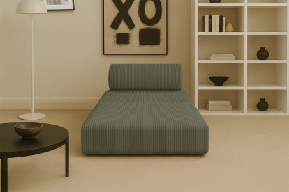 Fauteuil convertible et modulable - Velours côtelé Vert