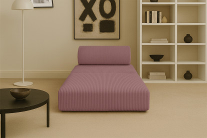 Fauteuil convertible et modulable - Velours côtelé Rose