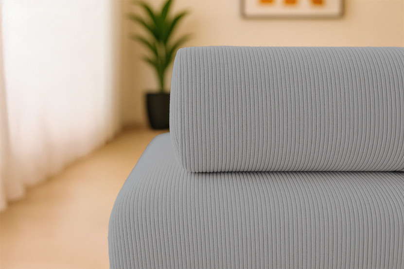 Canapé 3 places convertible et modulable - Velours côtelé Gris clair