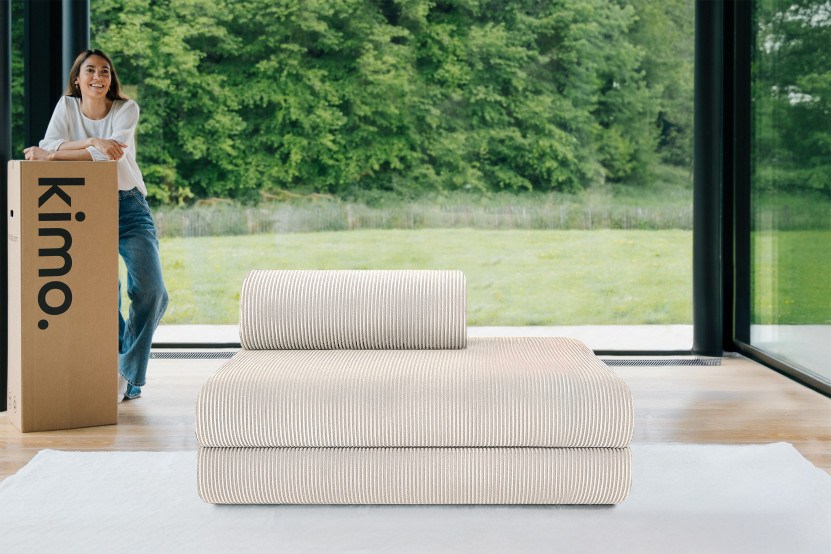 Canapé 2 places convertible et modulable - Velours côtelé Blanc