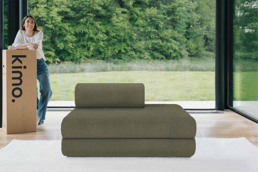 Canapé 2 places convertible et modulable - Velours côtelé Vert