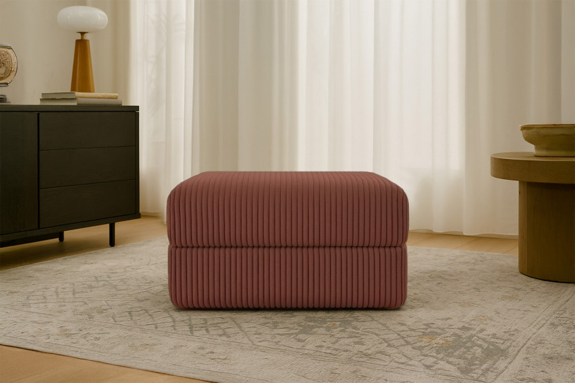 Pouf convertible et modulable - Velours côtelé XL Terracotta