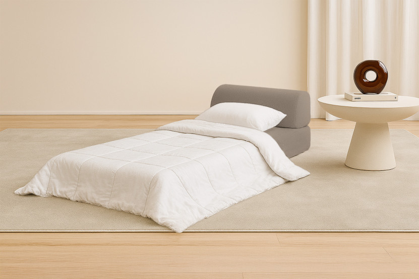 Fauteuil convertible et modulable - Tissu lisse Taupe