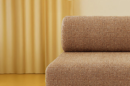 Fauteuil convertible et modulable - Tissu tweed Marron