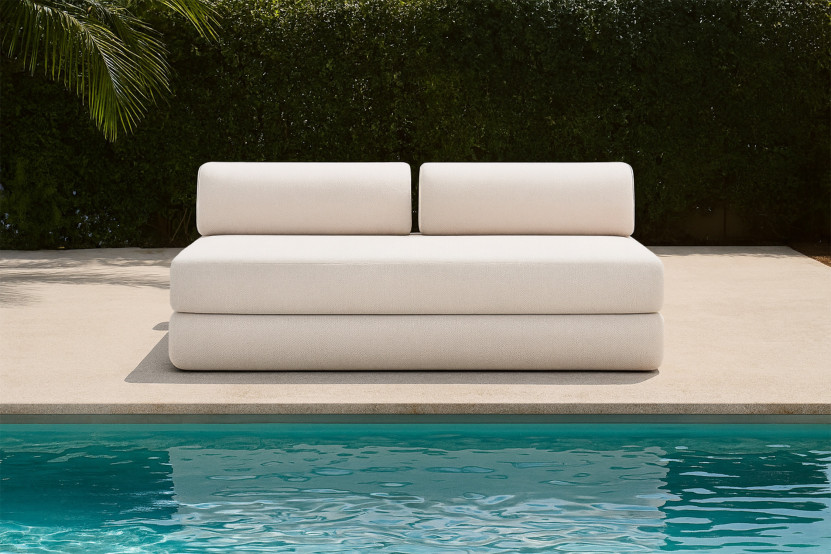 Canapé 3 places convertible et modulable - Tissu extérieur Beige clair