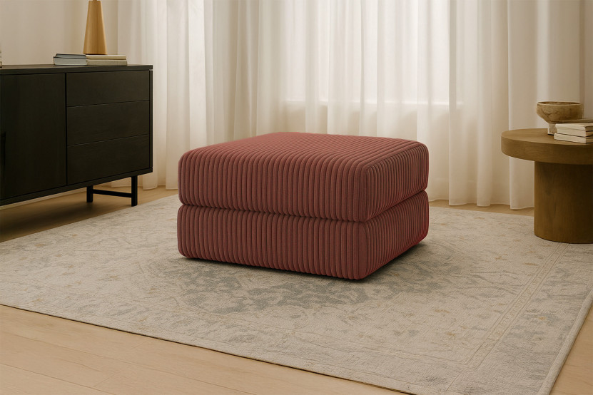 Pouf convertible et modulable - Velours côtelé XL Terracotta