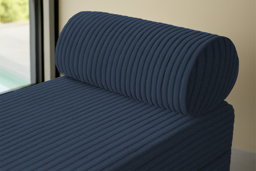 Méridienne convertible et modulable - Velours côtelé XL Bleu