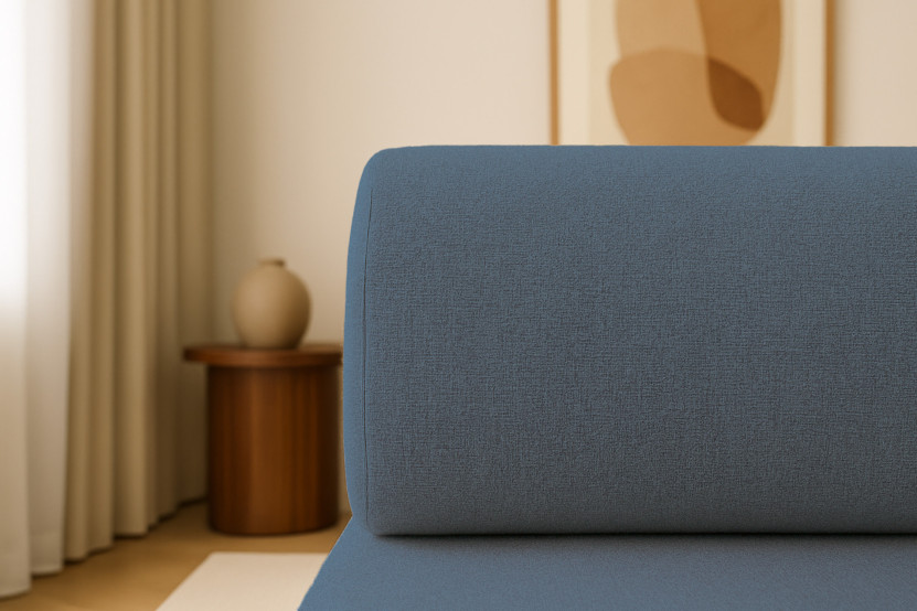 Méridienne convertible et modulable - Tissu lisse Bleu