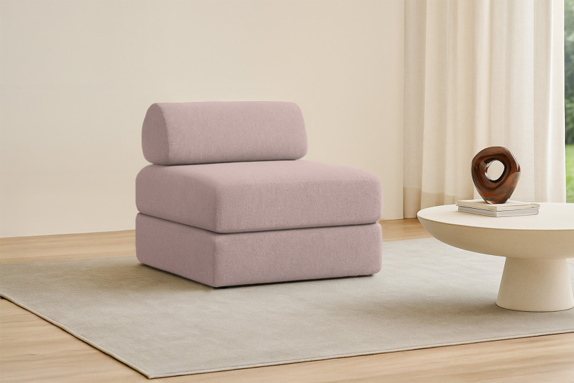 Fauteuil convertible et modulable - Tissu lisse Rose