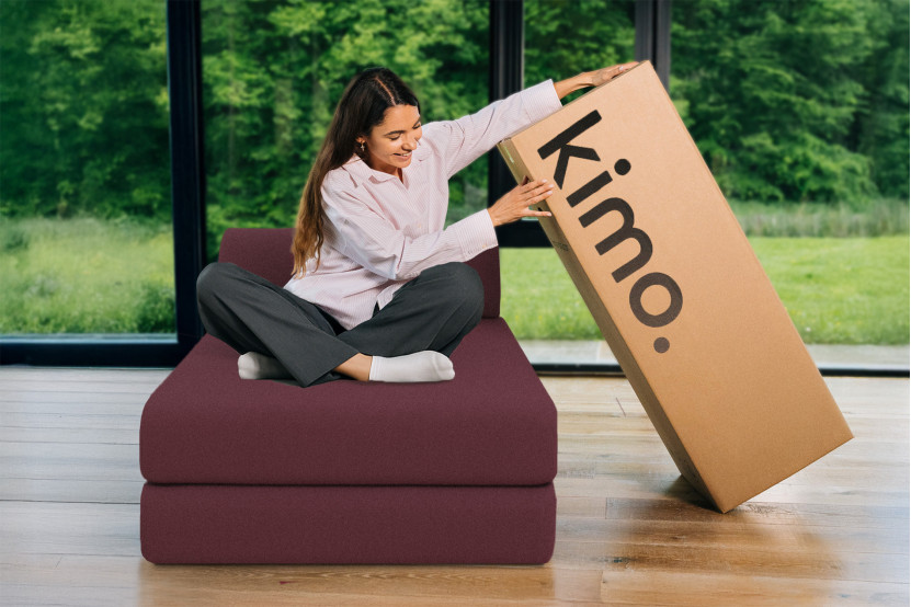 Méridienne convertible et modulable - Tissu lisse Rouge