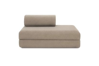Canapé 2 places convertible et modulable - Tissu lisse Taupe