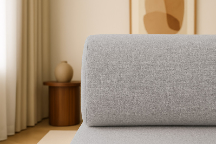 Méridienne convertible et modulable - Tissu lisse Gris clair