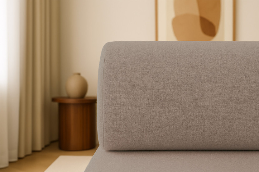 Méridienne convertible et modulable - Tissu lisse Marron