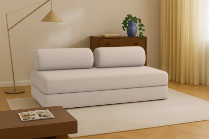 Canapé 3 places convertible et modulable - Tissu lisse Beige