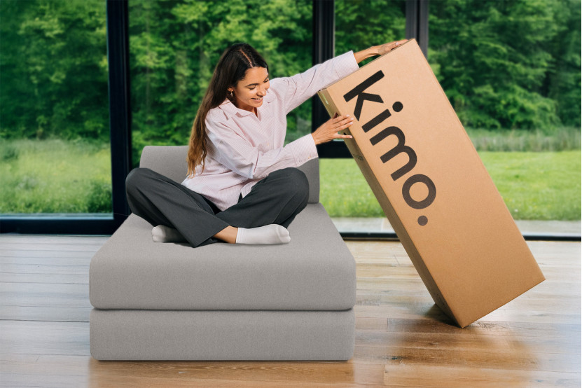 Méridienne convertible et modulable - Tissu lisse Gris clair