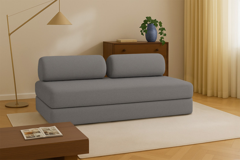 Canapé 3 places convertible et modulable - Tissu lisse Gris