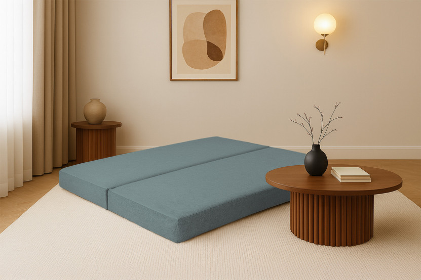 Méridienne convertible et modulable - Tissu lisse Vert