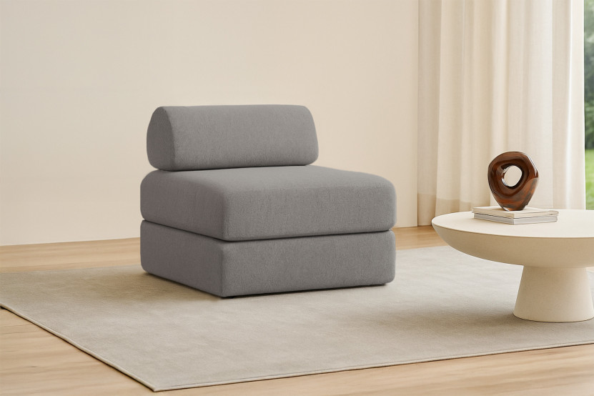 Fauteuil convertible et modulable - Tissu lisse Gris