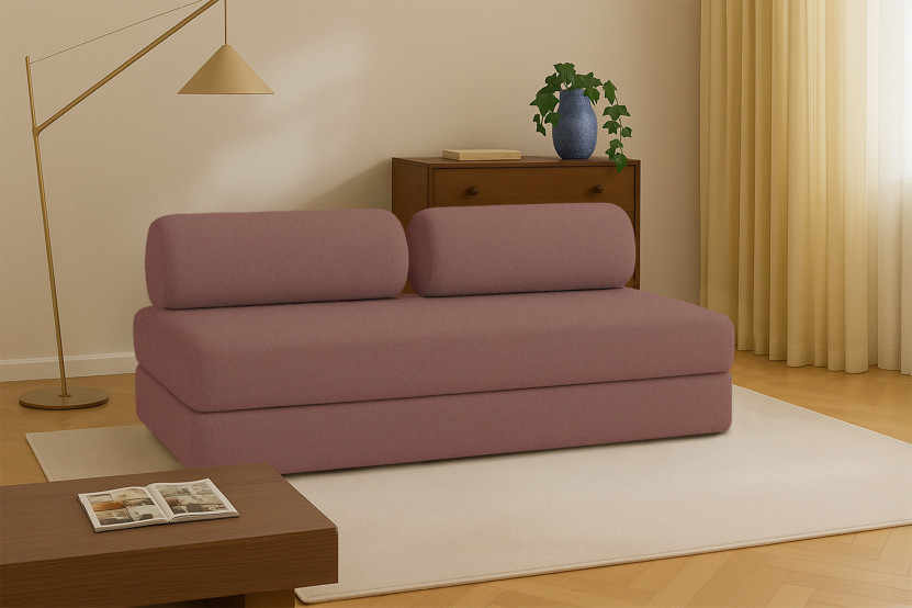 Canapé 3 places convertible et modulable - Tissu lisse Terracotta