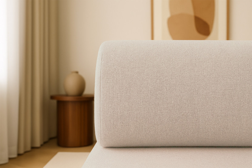 Méridienne convertible et modulable - Tissu lisse Beige