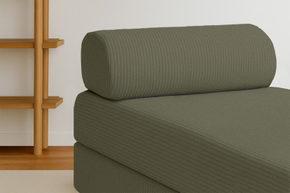Méridienne convertible et modulable - Velours côtelé Vert