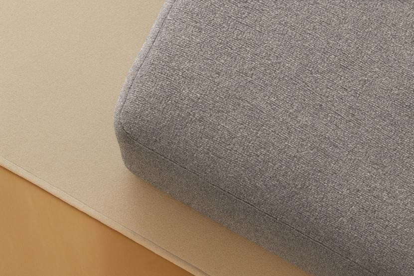 Pouf convertible et modulable - Tissu lisse Gris clair