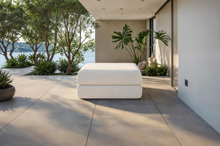 Pouf convertible et modulable - Tissu extérieur Beige clair