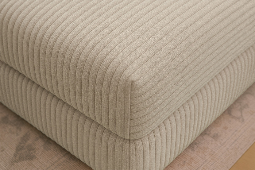 Pouf convertible et modulable - Velours côtelé XL Taupe