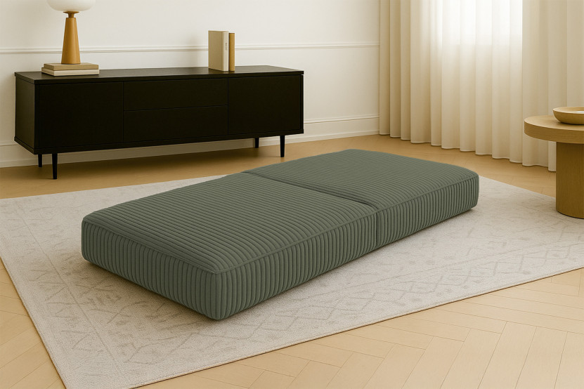 Pouf convertible et modulable - Velours côtelé XL Vert