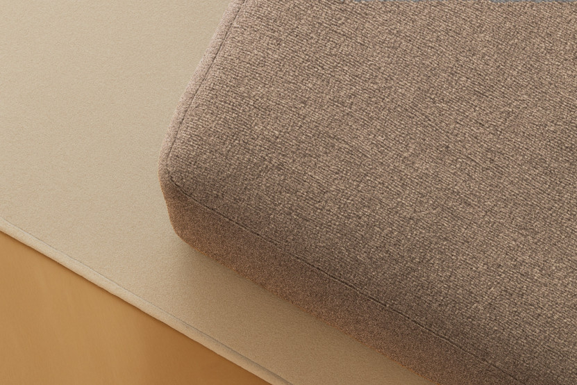 Pouf convertible et modulable - Tissu lisse Marron