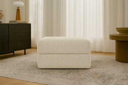 Pouf convertible et modulable - Velours côtelé XL Beige