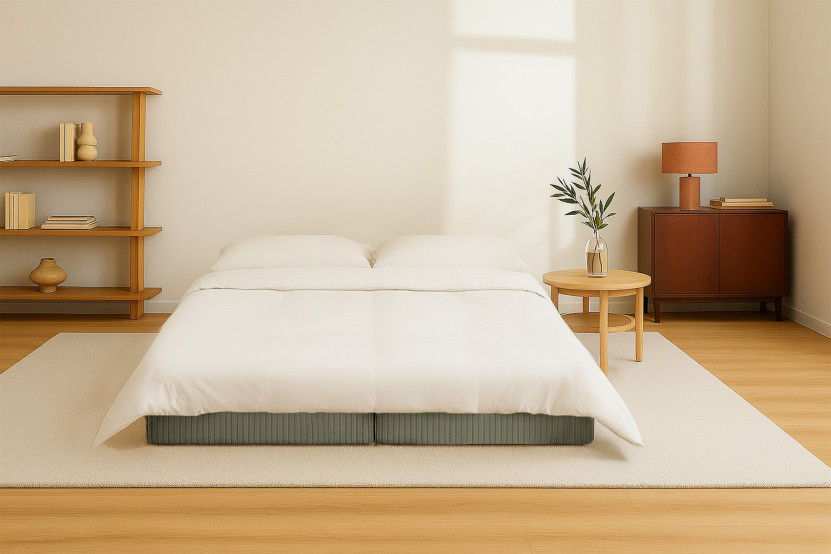 Méridienne convertible et modulable - Velours côtelé Vert