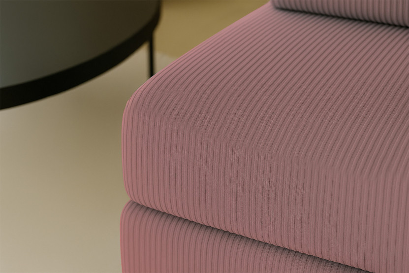 Fauteuil convertible et modulable - Velours côtelé Rose