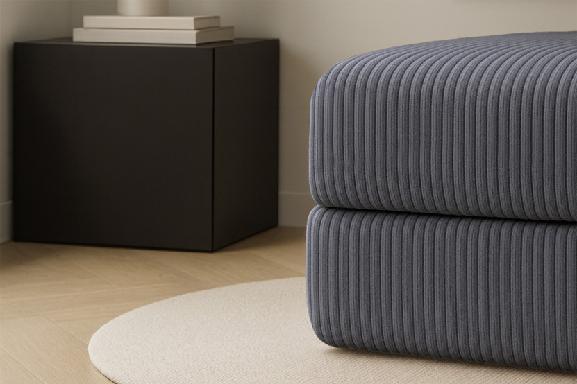 Fauteuil convertible et modulable - Velours côtelé XL Gris
