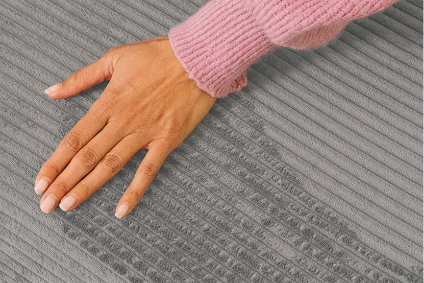 Housse Méridienne convertible - Tissu velours côtelé gris clair