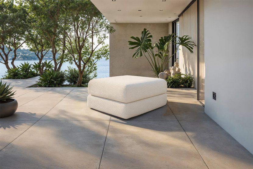 Pouf convertible et modulable - Tissu extérieur Beige clair