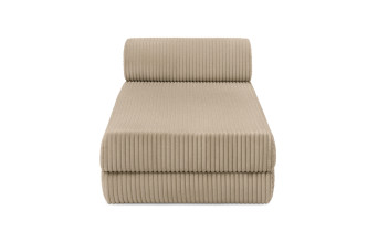 Méridienne convertible et modulable - Velours côtelé XL Taupe
