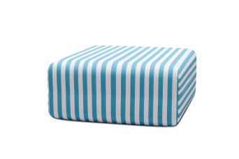 Pouf modulable - Tissu extérieur à rayures, blanc et bleu
