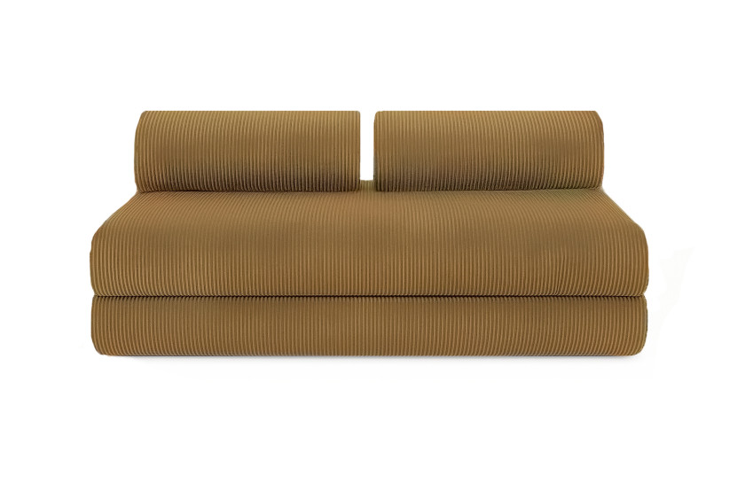 Canapé 3 places convertible et modulable - Velours côtelé Jaune