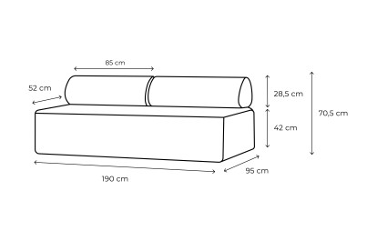 Canapé 3 places modulable - Tissu extérieur à rayures, blanc et beige