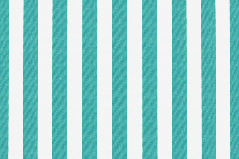 Housse Pouf - Tissu imperméable à rayures, blanc et bleu turquoise