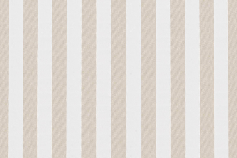 Housse Pouf - Tissu imperméable à rayures, blanc et beige