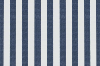 Housse Méridienne - Tissu imperméable à rayures, blanc et bleu foncé