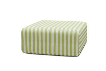 Pouf modulable - Tissu extérieur à rayures, blanc et vert anis