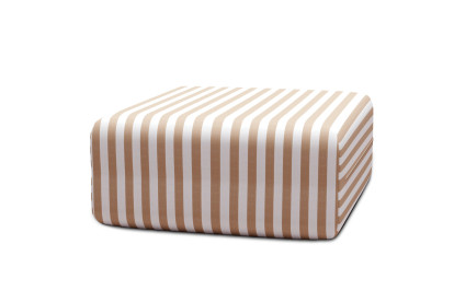 Pouf modulable - Tissu extérieur à rayures, blanc et marron