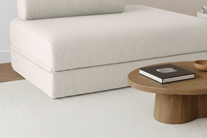 Canapé 2 places convertible et modulable - Velours côtelé Blanc