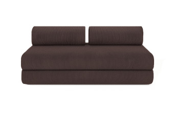 Canapé 3 places convertible et modulable - Velours côtelé Marron